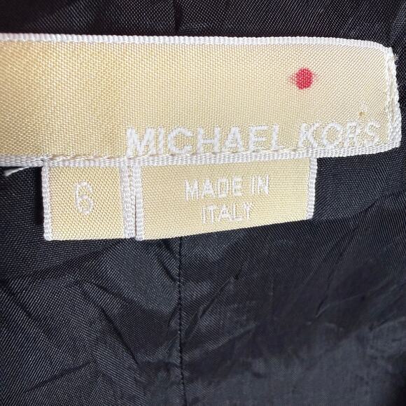Michael Kors Collection Made in Italy Black Cotton Zip Front Sheath Dress Size 6 - Picture 8 of 9
